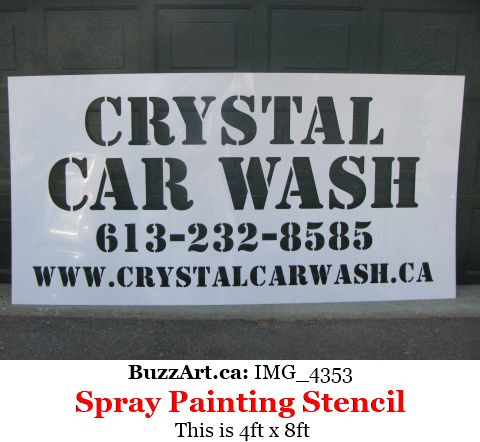 Crystal car wash wall paint stencil - plastick 1/8in thick